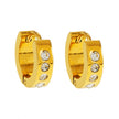 PAIA Gold : Boucles d'oreilles mini-cercles larges ornées d'une multitude de pierres précieuses en zircone (CZ).