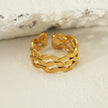 PAIGE Triple Stacked Wavy Gold Ring