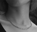 Collier en chaîne à maillons en forme de trombone, argenté, PALERMO Essential.