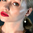 PANGEA Natural Freshwater Pearls on Rectangle Hoops