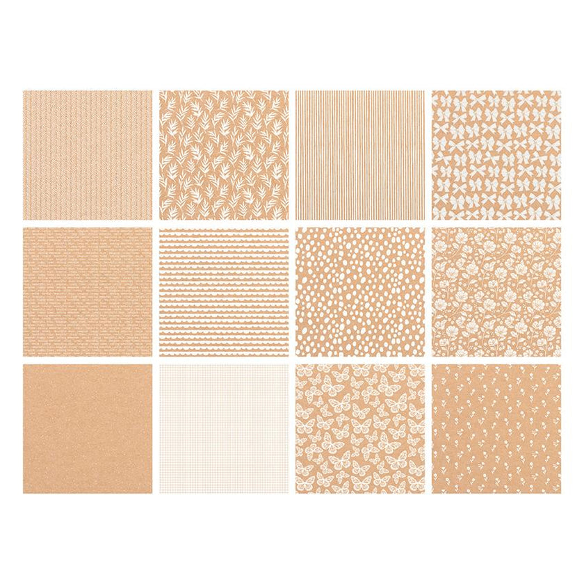 The Paper Boutique Everyday - Shades Of - Kraft 8 in x 8 in Pad