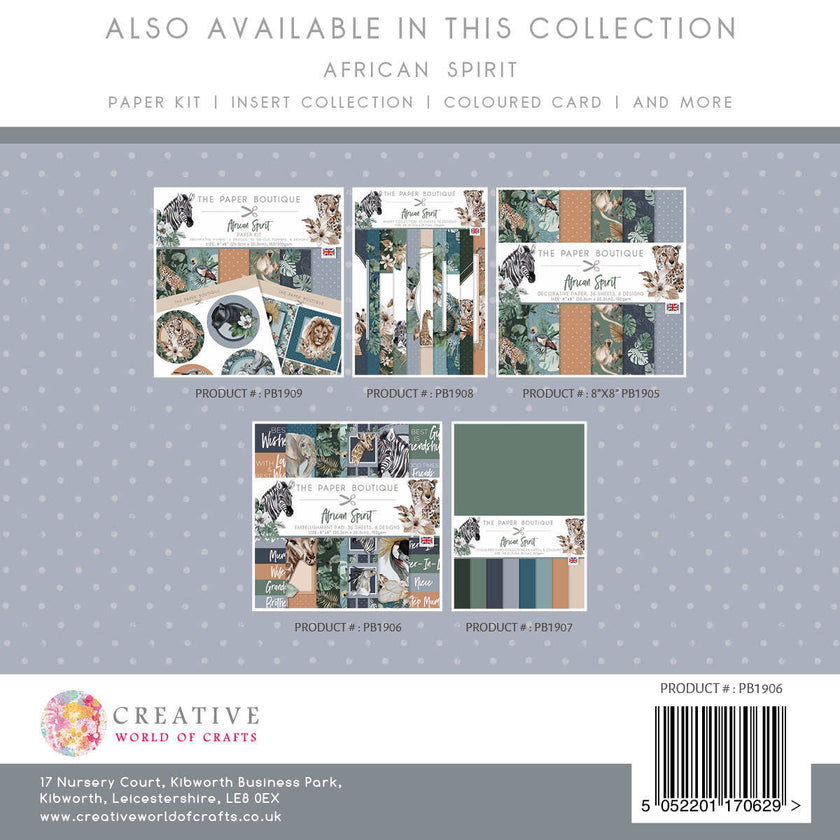 The Paper Boutique African Spirit 8 in x 8 in Embellishments Pad
