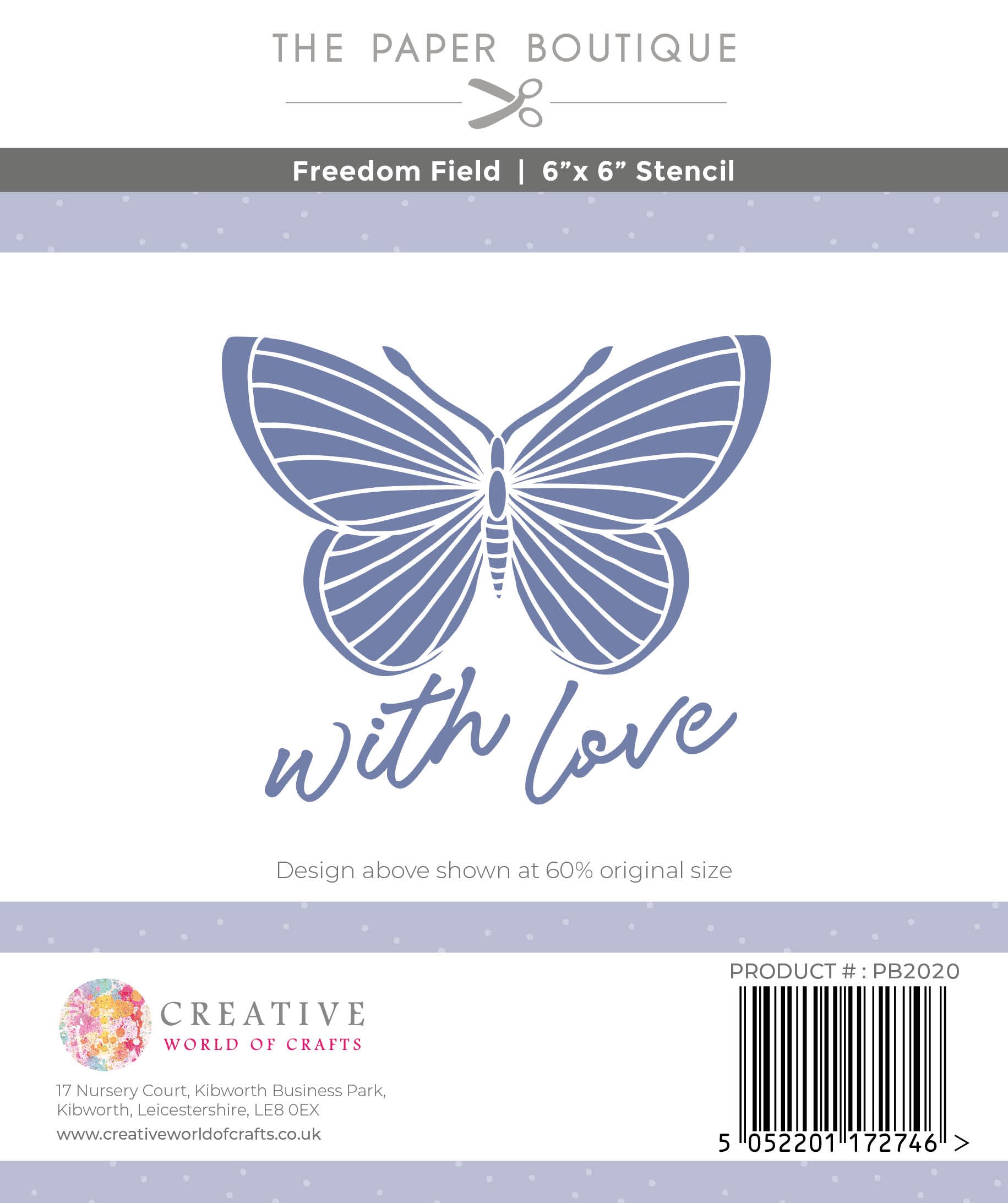 The Paper Boutique Freedom Field 6 in x 6 in Stencil