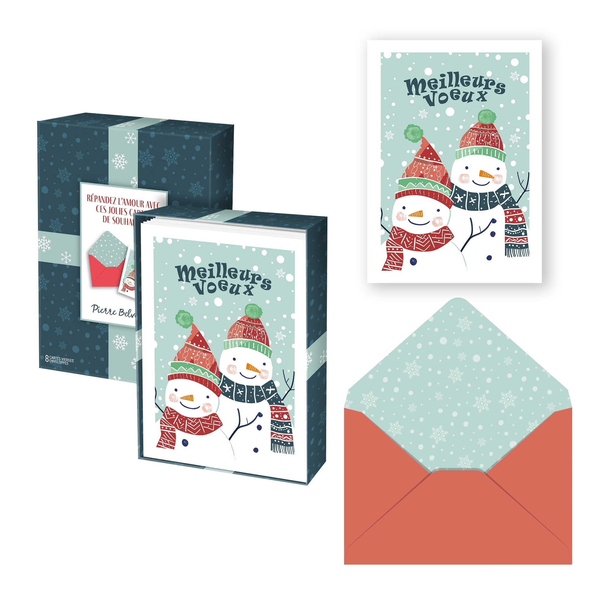 PBI ACN - CARTE NOEL ENS. DE 8 2 BONHOMME DE NEIGE 2024