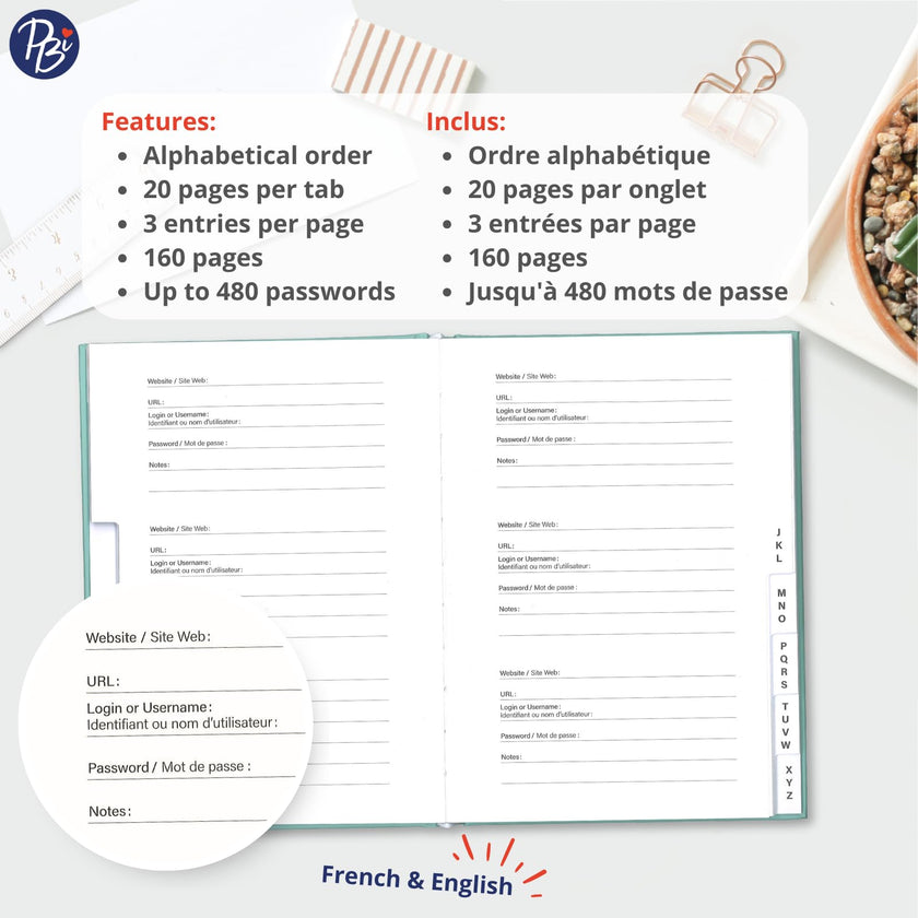 PBI ACN - PASSWORD NOTEBOOK - 5 STARS