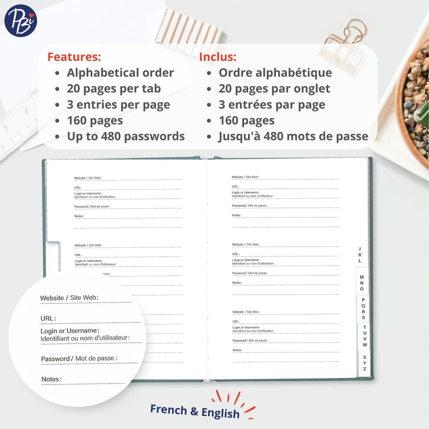 PBI ACN - PASSWORD NOTEBOOK - MES M MOTS DE PASSE