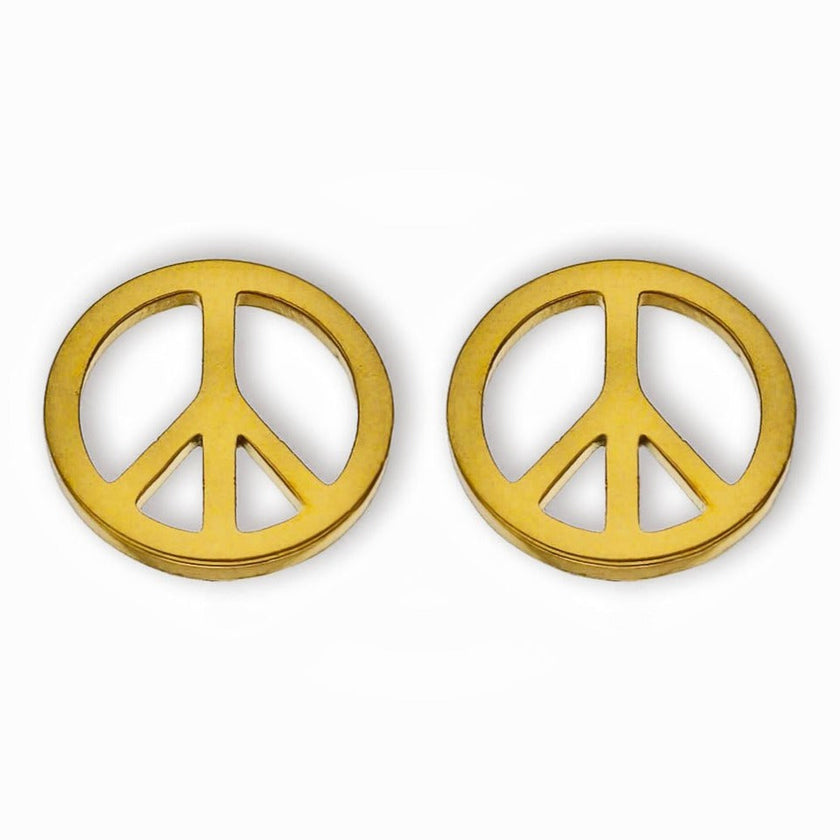 Boucles d'oreilles à logo PEACE en or