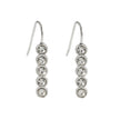 PELLA Silver (White Gold): Minimalist Moissanite Row Stud Earrings – Elegant Sparkle in Every Line