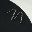 PELLA Silver (White Gold): Minimalist Moissanite Row Stud Earrings – Elegant Sparkle in Every Line