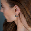 Style PERIDO Argenté (Or Blanc) : Boucles d’oreilles géométriques Art Déco.