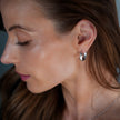Style PERIDO Argenté (Or Blanc) : Boucles d’oreilles géométriques Art Déco.