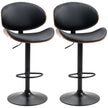 Alpine Modern Adjustable Counter/Bar Stools with Swivel Seat-Set of 2-Black