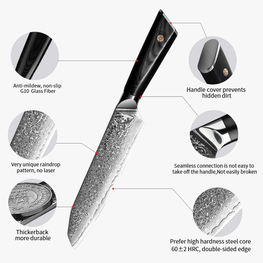 HAGAKURE 20 | Japanese Santoku Knife 8