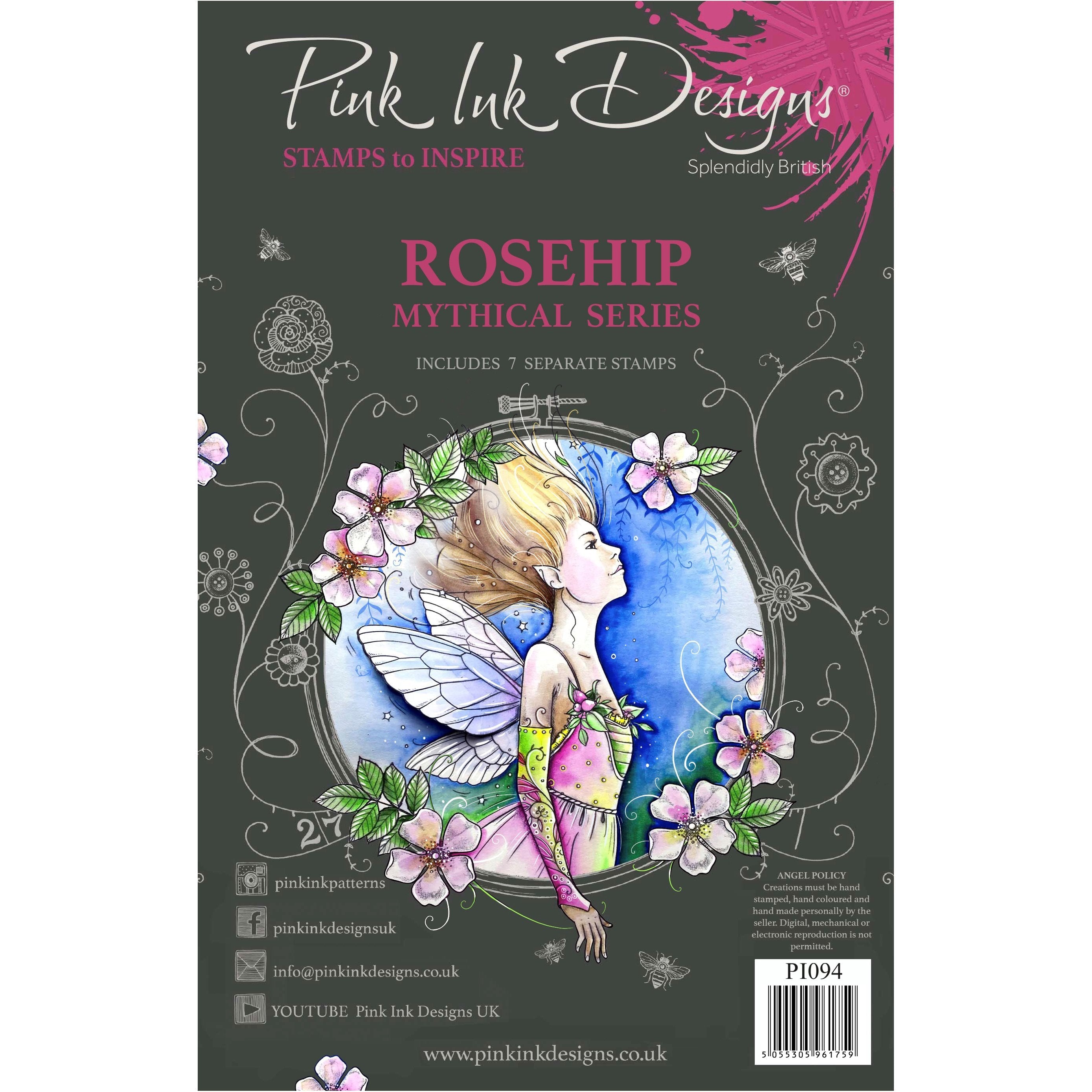 Rosehip A5 Clear Stamp Set