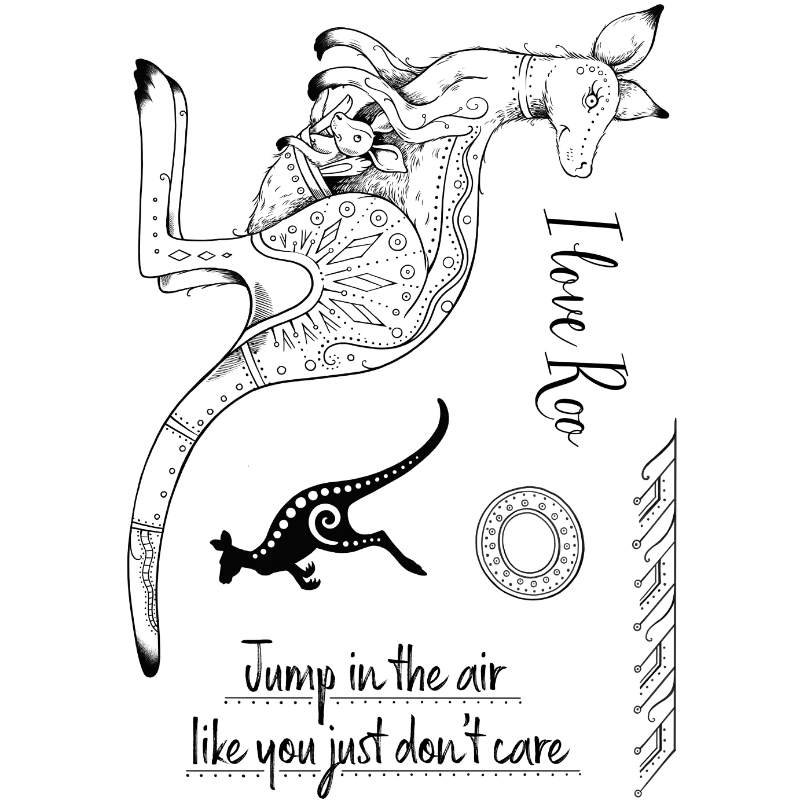 Pink Ink Designs I Love Roo 6 in x 8 in Clear Stamp Set
