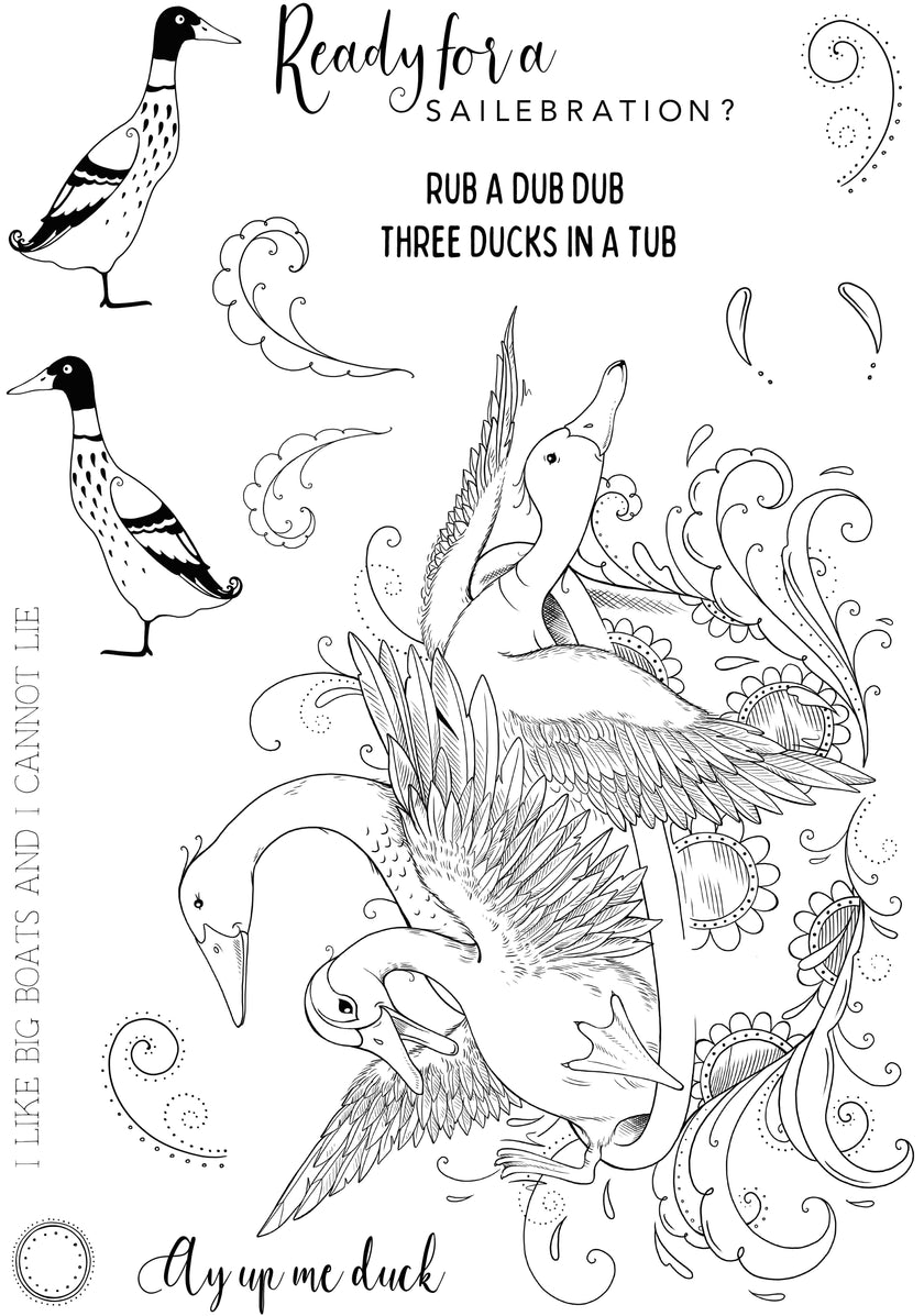 Pink Ink Designs Rub A Dub Dub 6 in x 8 in Clear Stamp Set