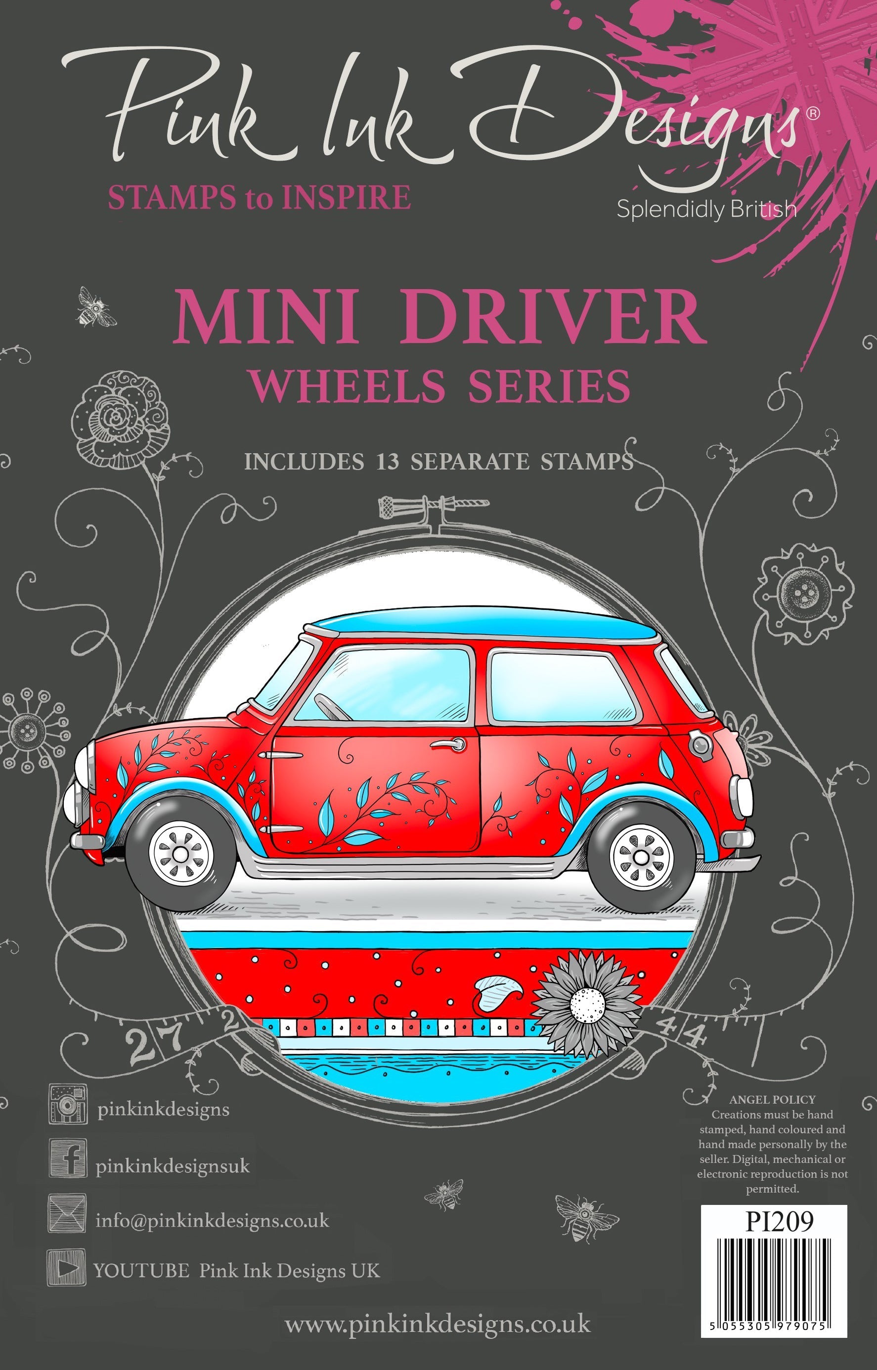 Pink Ink Designs Mini Driver 6 in x 8 in Clear Stamp Set