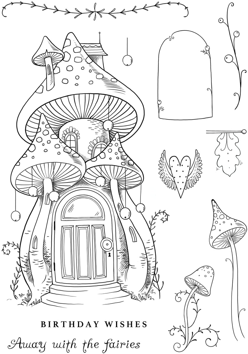 Pink Ink Designs Fairy Magic 6 in x 8 in Clear Stamp Set