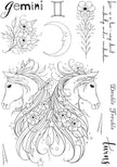 Pink Ink Designs Gemini 6 in x 8 in Clear Stamp Set