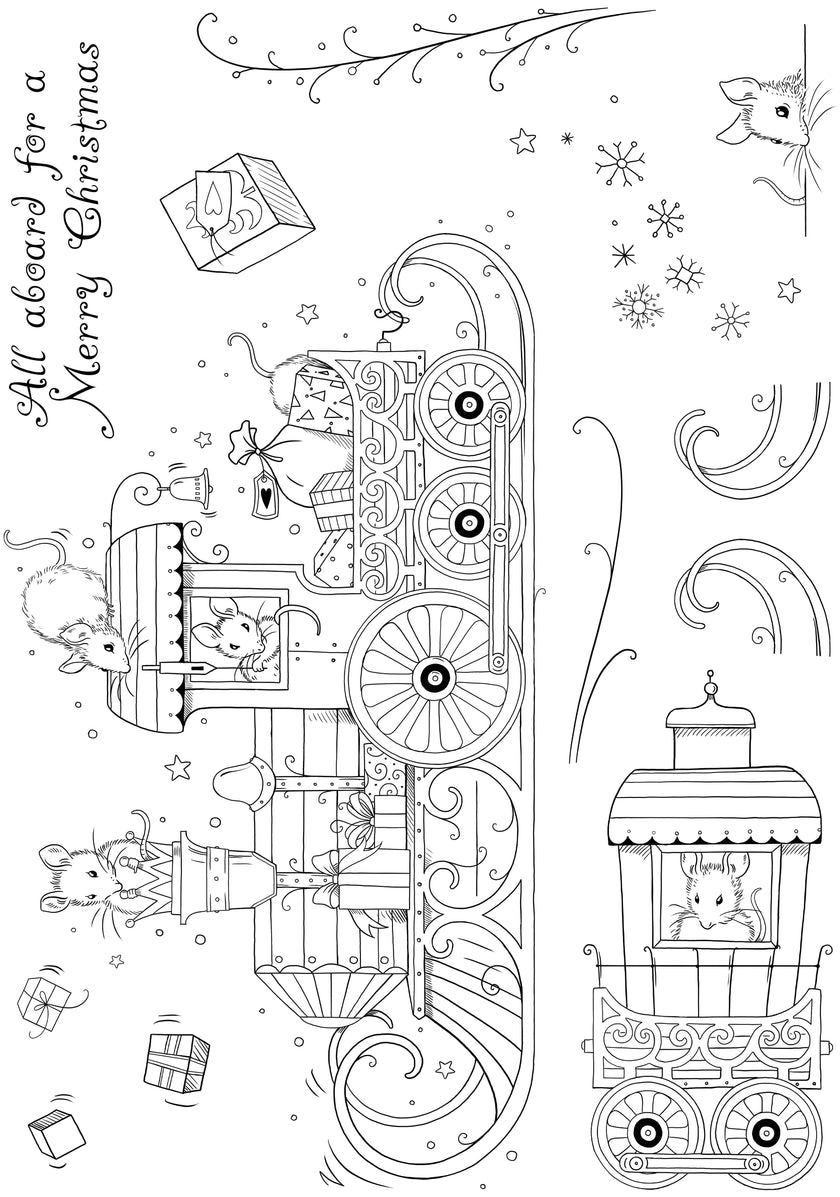 Pink Ink Designs Christ-Mouse Express 6 in x 8 in Clear Stamp Set
