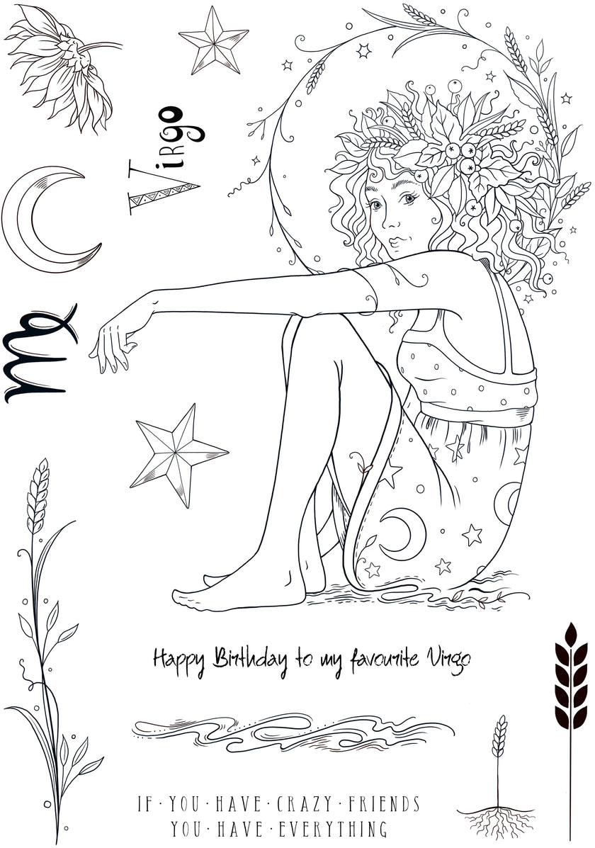 Pink Ink Designs Virgo 6 in x 8 in Clear Stamp Set