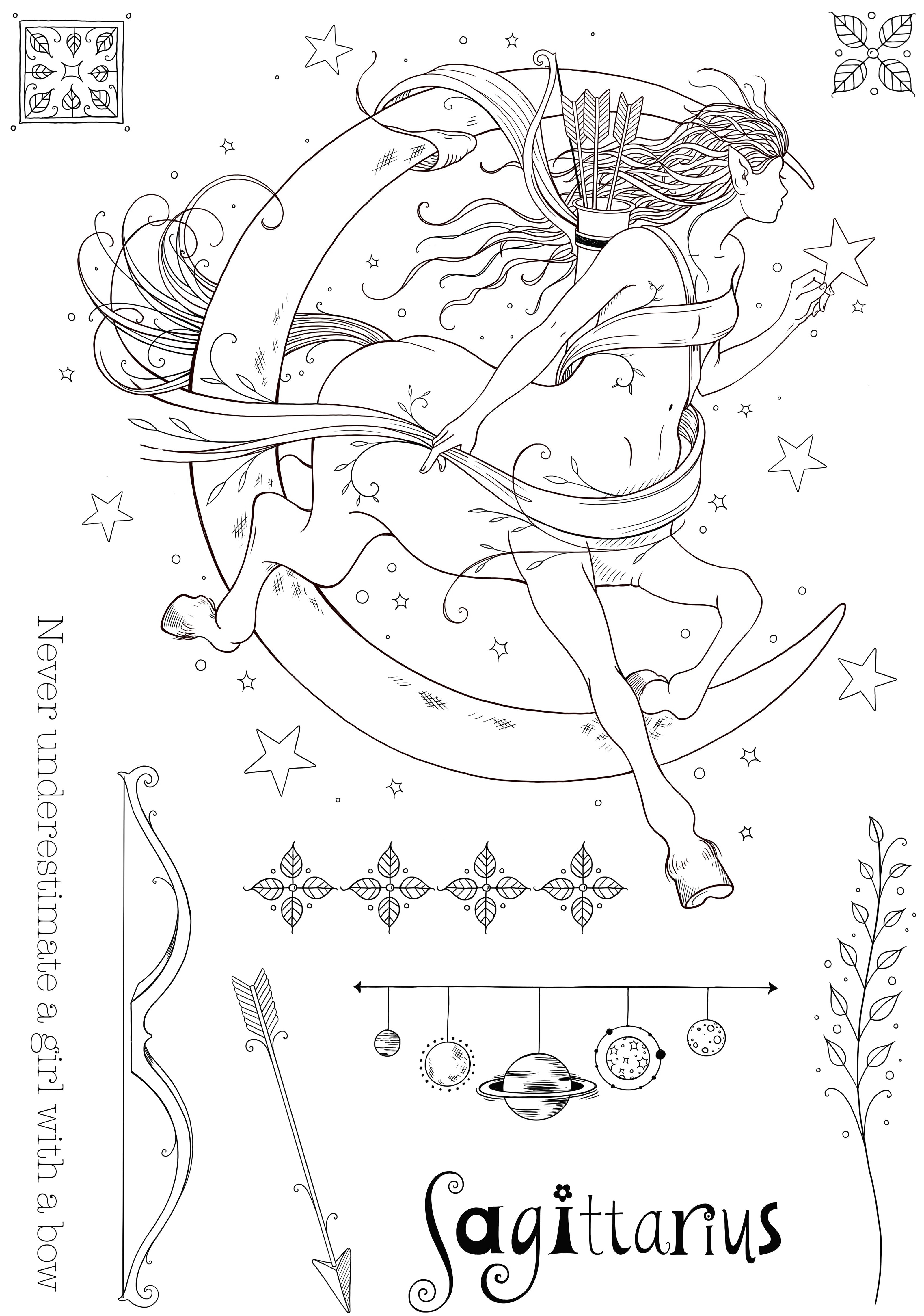 Pink Ink Designs Sagittarius 6 in x 8 in Clear Stamp Set
