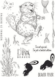 Pink Ink Designs Beaver Fever 6 in x 8 in Clear Stamp Set