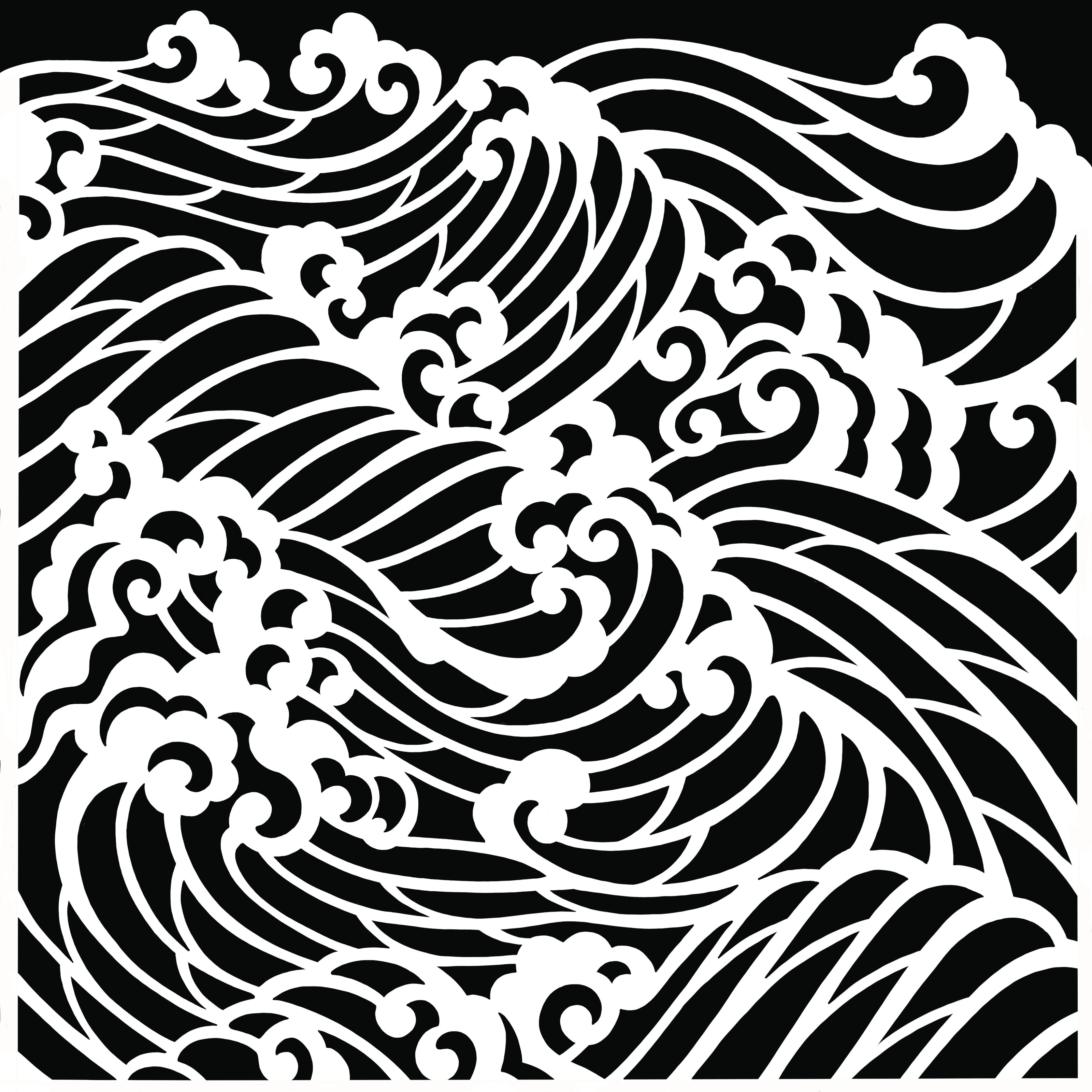 Pink Ink Designs Waves 7 in x 7 in Stencil