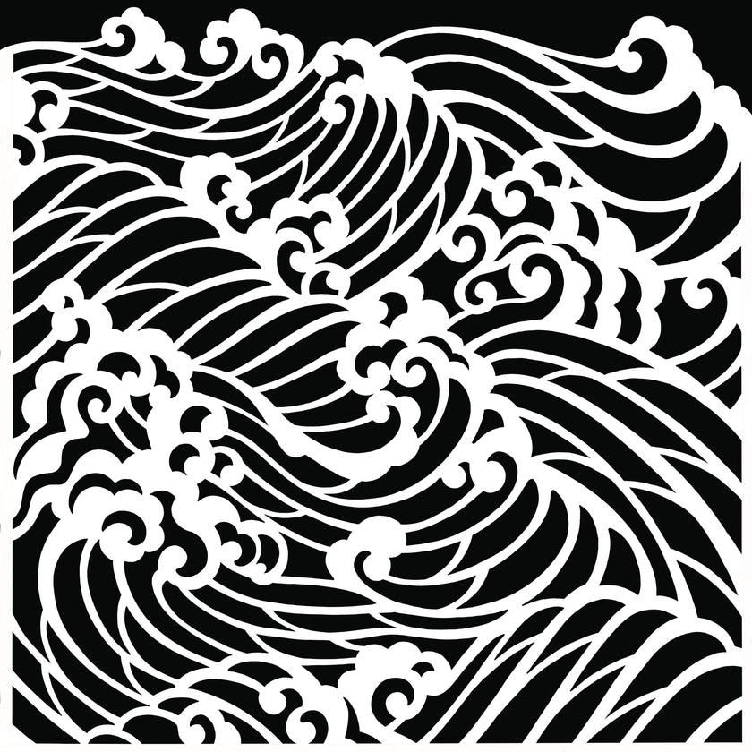 Pink Ink Designs Waves 7 in x 7 in Stencil
