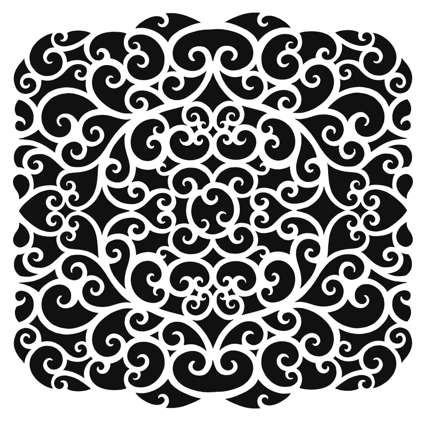 Pink Ink Designs Ocean Twirls 7 in x 7 in Stencil