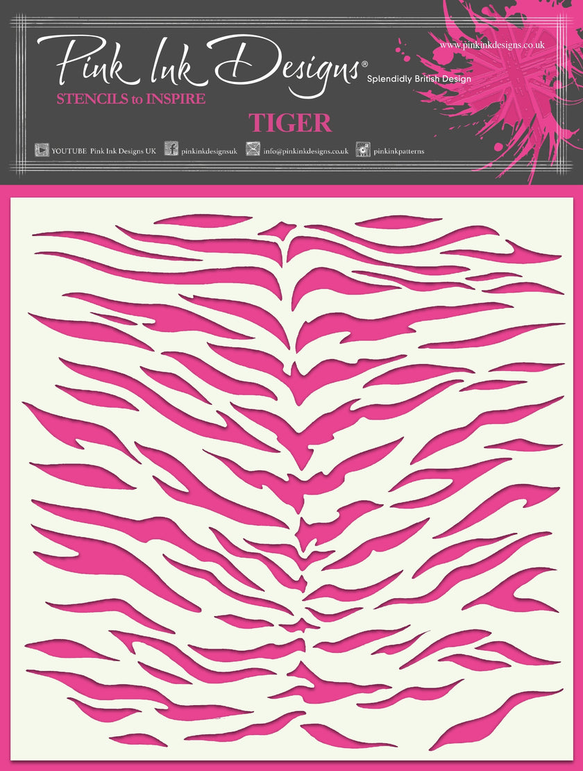 Pink Ink Designs Tiger 7 in x 7 in Stencil