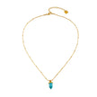 PIPPI : Collier avec pendentif en pierre turquoise africaine, suspendu à une chaîne perlée texturée imitant la peau de serpent.
