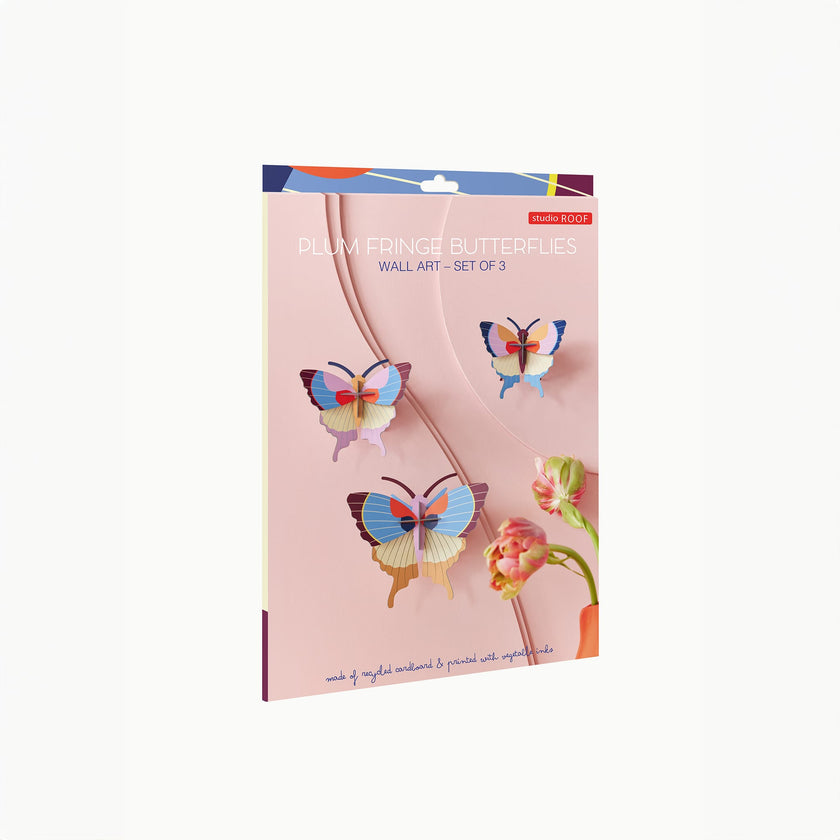 Plum Fringe Butterflies<br> Set of 3