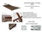 Deluxe Polyester Rope Hammock with Wicker Stand