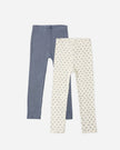 Ribbed Legging Set | Natural Blue Ditsy,  Heathered Marine | Rylee & Cru