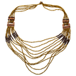 Long Multi Strand Necklace With Wood Detail