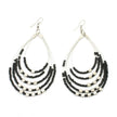 Beaded Hoop Earrings With Metalic Cubes
