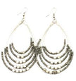 Beaded Hoop Earrings With Metalic Cubes