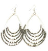 Beaded Hoop Earrings With Metalic Cubes