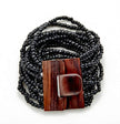 Beaded Bracelet with Wooden Clasp