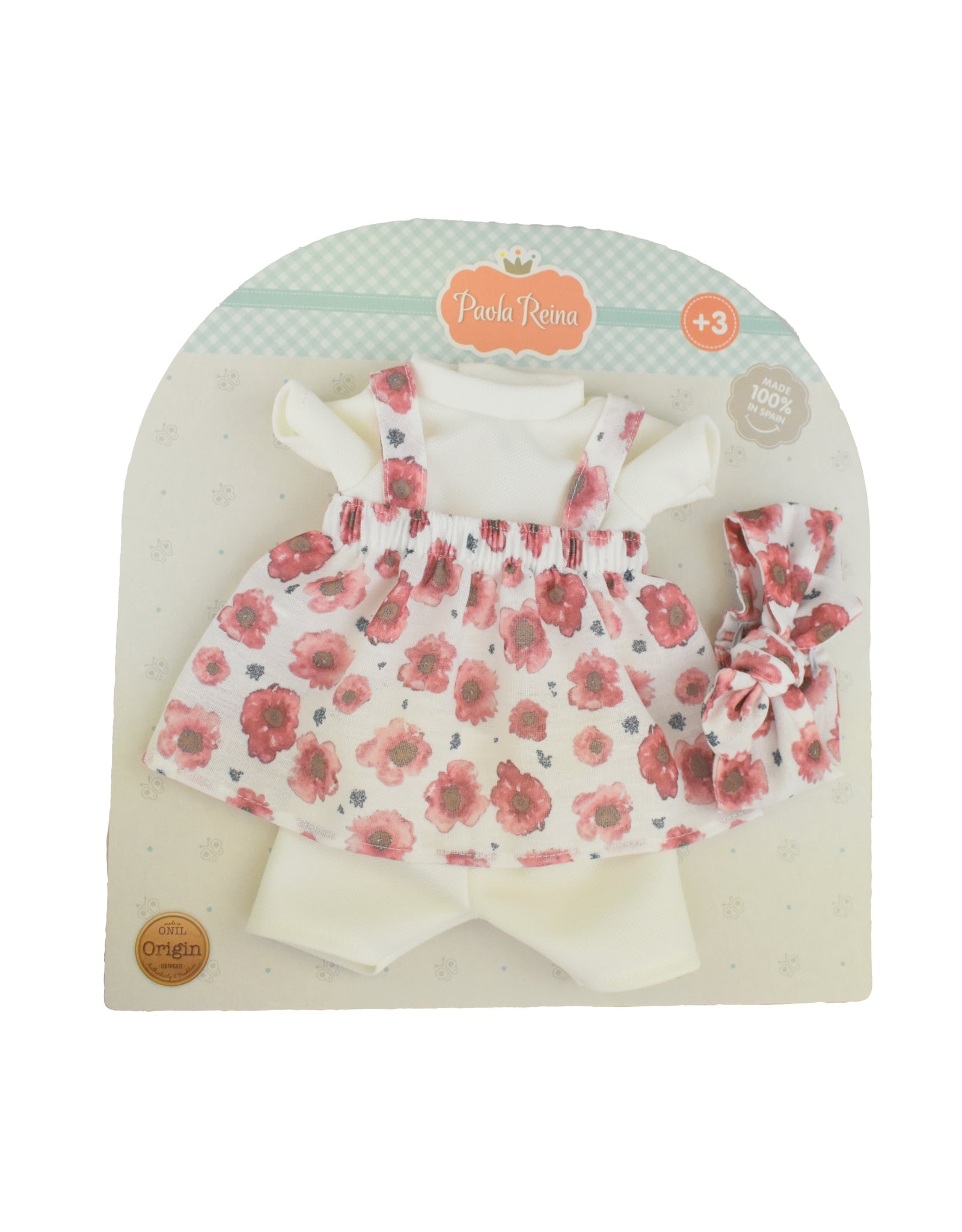 Clothes for dolls Alex & Sonia - Floral overalls set - Paola Reina
