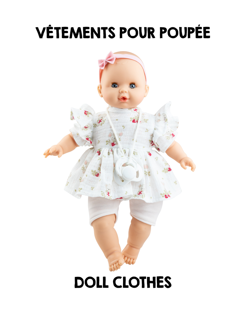 Clothes for Alex & Sonia dolls - Strawberries dress - Paola Reina