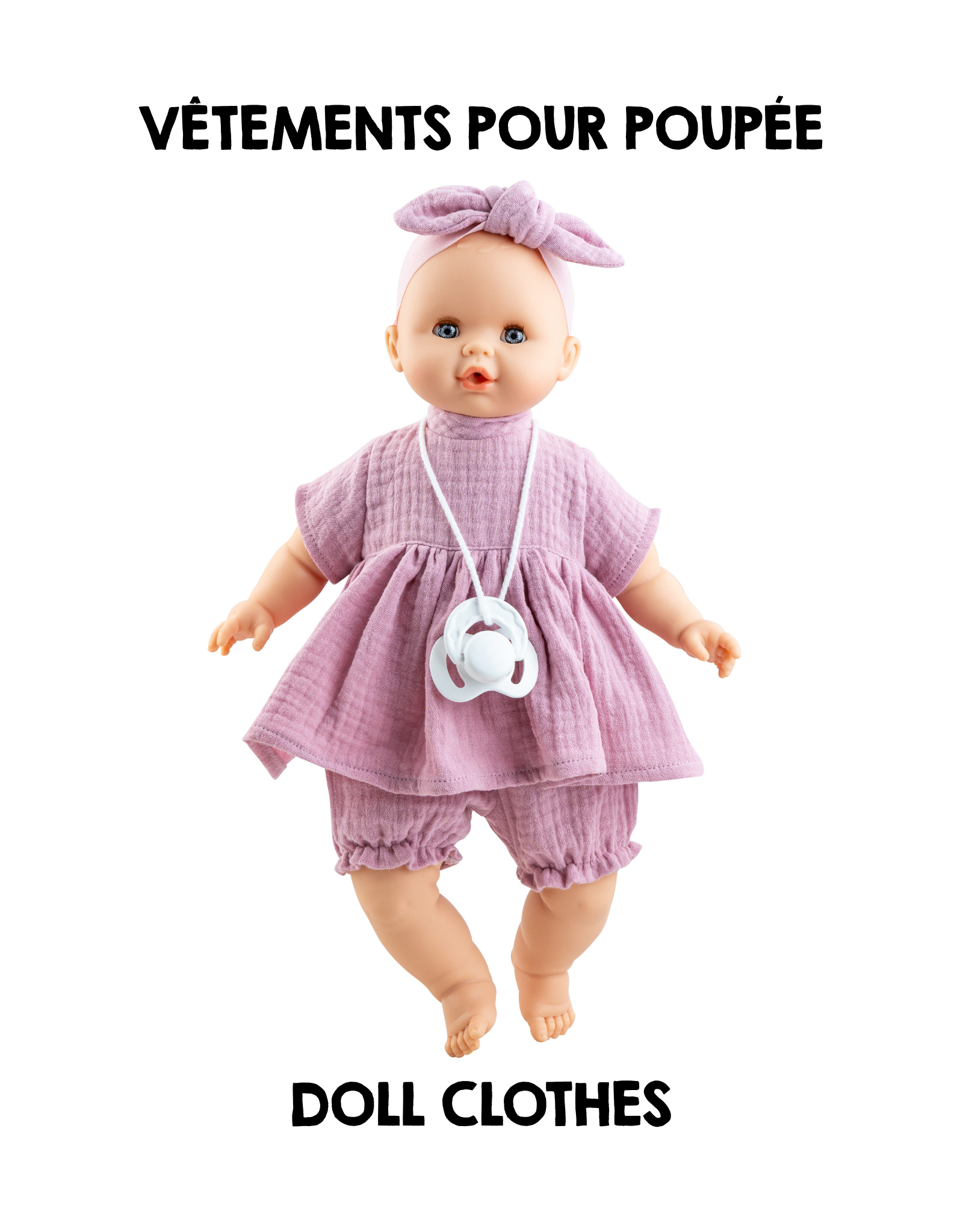 Clothes for Alex & Sonia dolls - Pink dress - Paola Reina