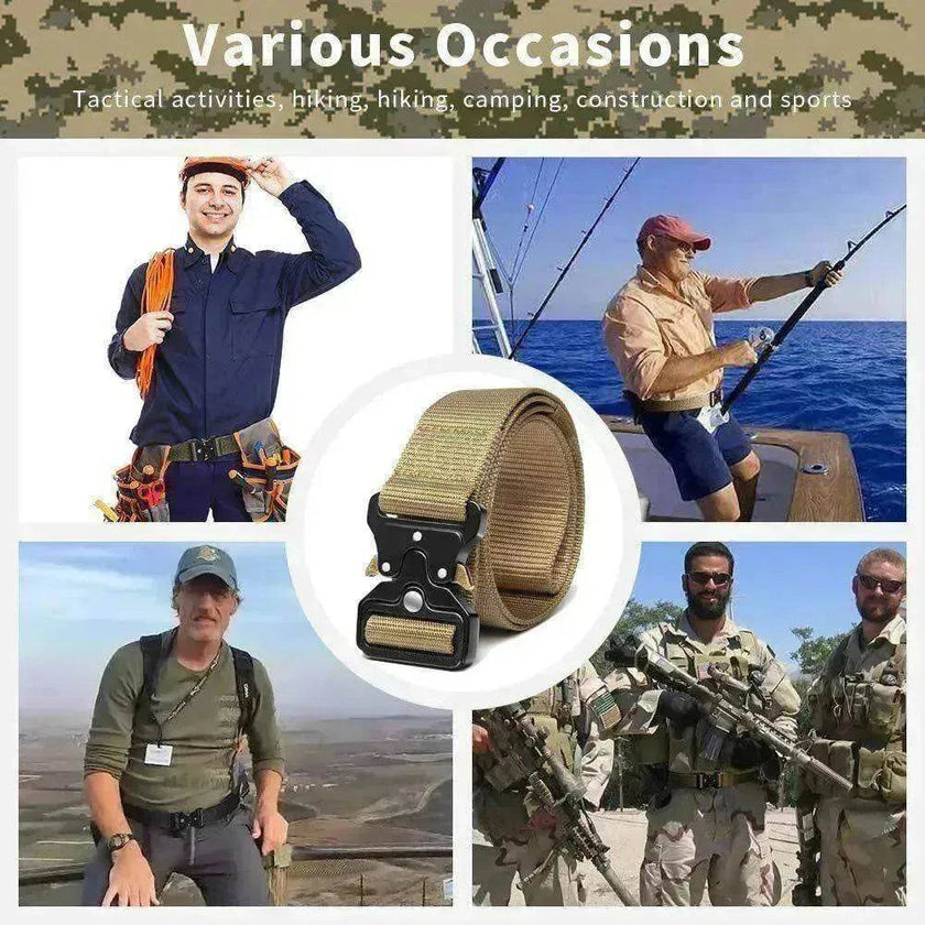 Men's Tactical Nylon Belt with Quick-Release Metal Buckle