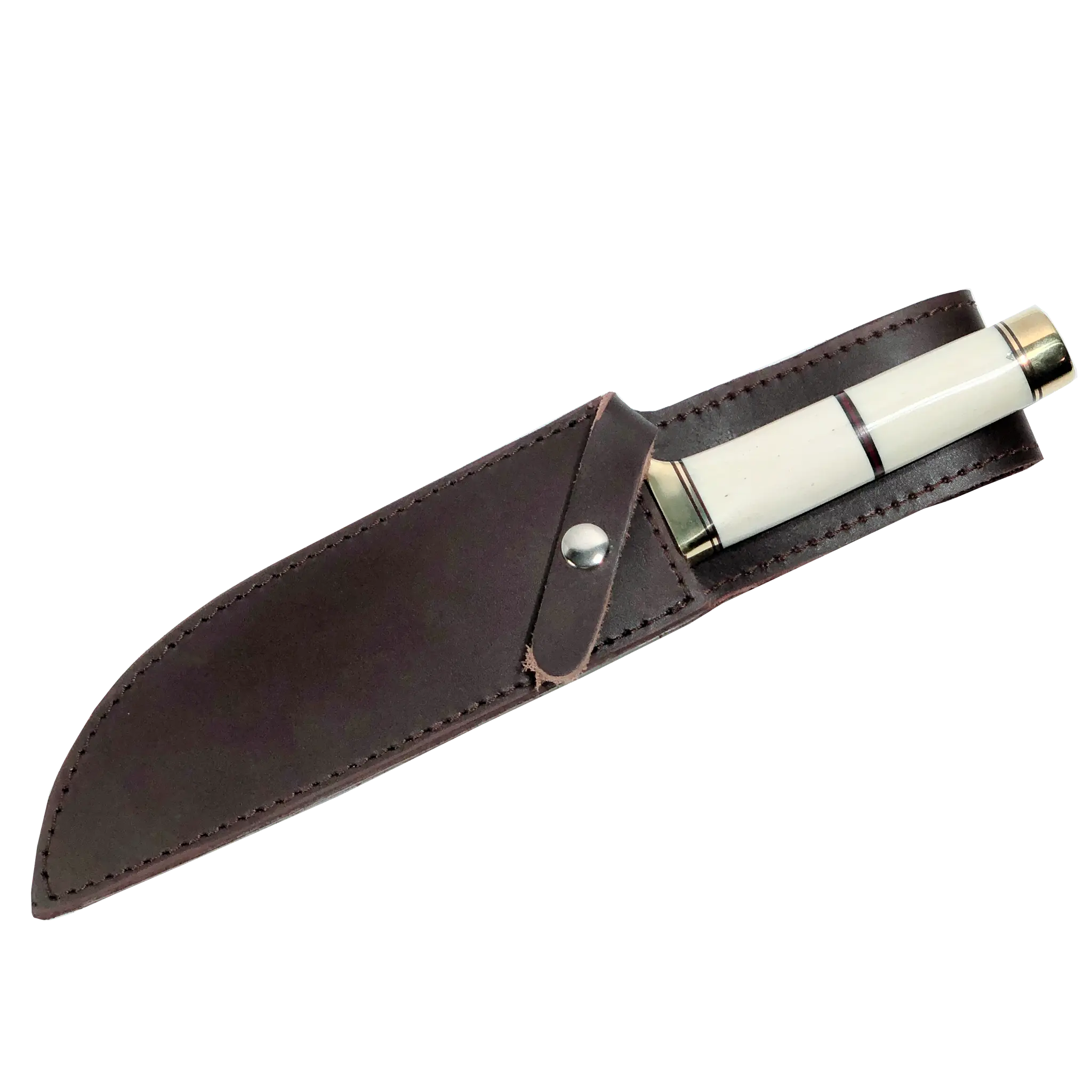 Couteau Haruto Bowie - Manche en os de chameau, lame de 7,5 pouces avec étui en cuir original.