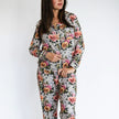 Ladies’ Bamboo Long Sleeve Button-Up Lounge Set | Palm Fronds