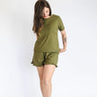 Ladies' Bamboo 2-Piece Short Sleeve Lounge Set | Terracotta Rib