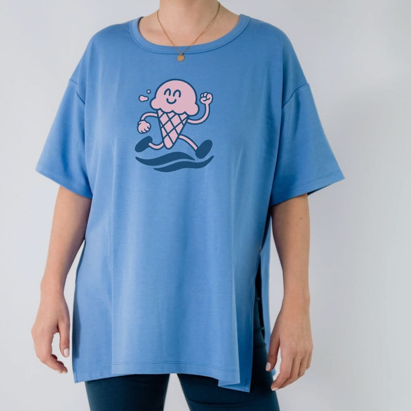 Ladies Bamboo Graphic Oversized T-Shirt | 