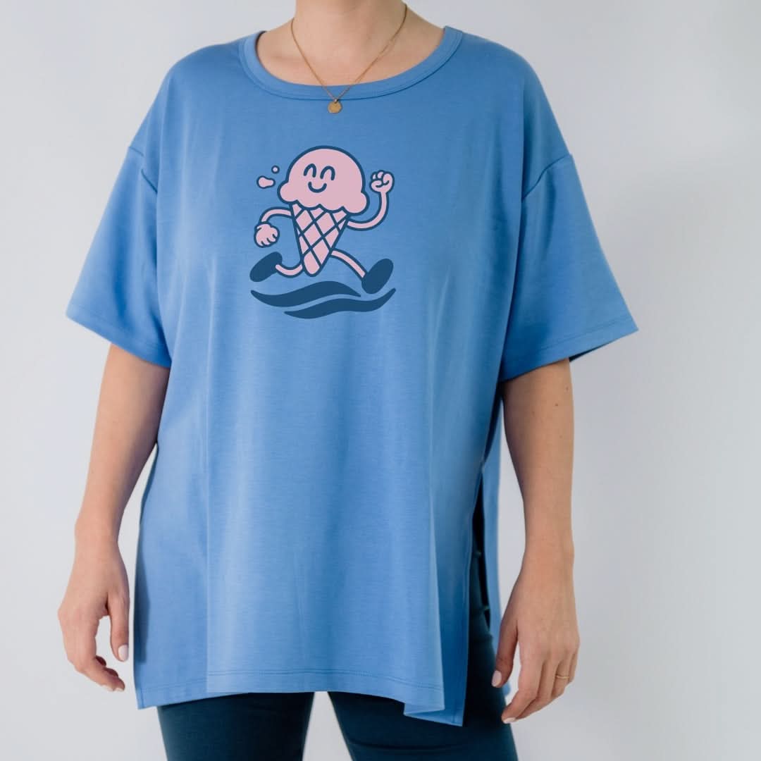 Ladies Bamboo Graphic Oversized T-Shirt | 