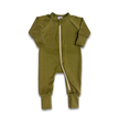 Bamboo Baby Zipper Footed Onesie | Olive